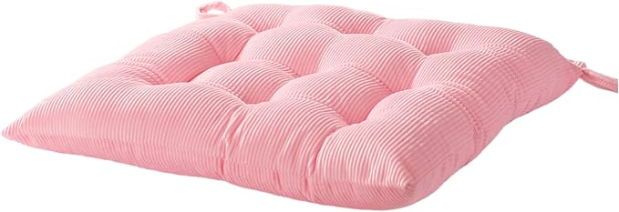 HLOVME Corduroy Chair Cushion with Ties Ultra Soft Warm Floor Cushion for Kids Reading Nook Comfortable Square Seat Cushion for Adult 15.7”x15.7”, Pink
