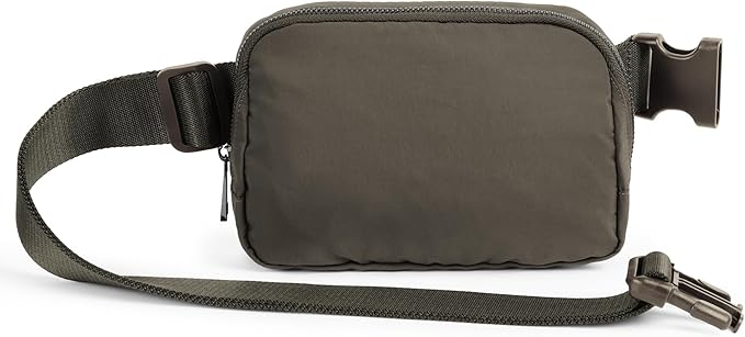 ODODOS Unisex Mini Belt Bag with Adjustable Strap Small Fanny Pack for Workout Running Traveling Hiking, Turkish Coffee