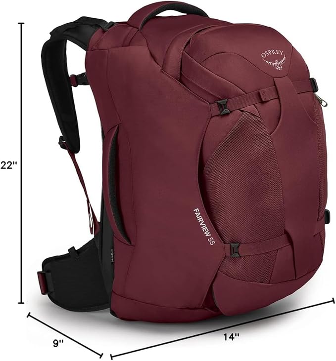 Osprey Fairview 55L Women's Travel Backpack, Zircon Red