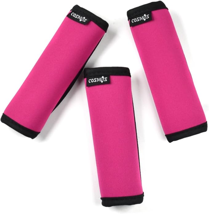 Cosmos Pack of 3 Neoprene Luggage Handle Wrap Handle Grip Luggage Identifier for Travel Bag Luggage Suitcase (Hot Pink Color)