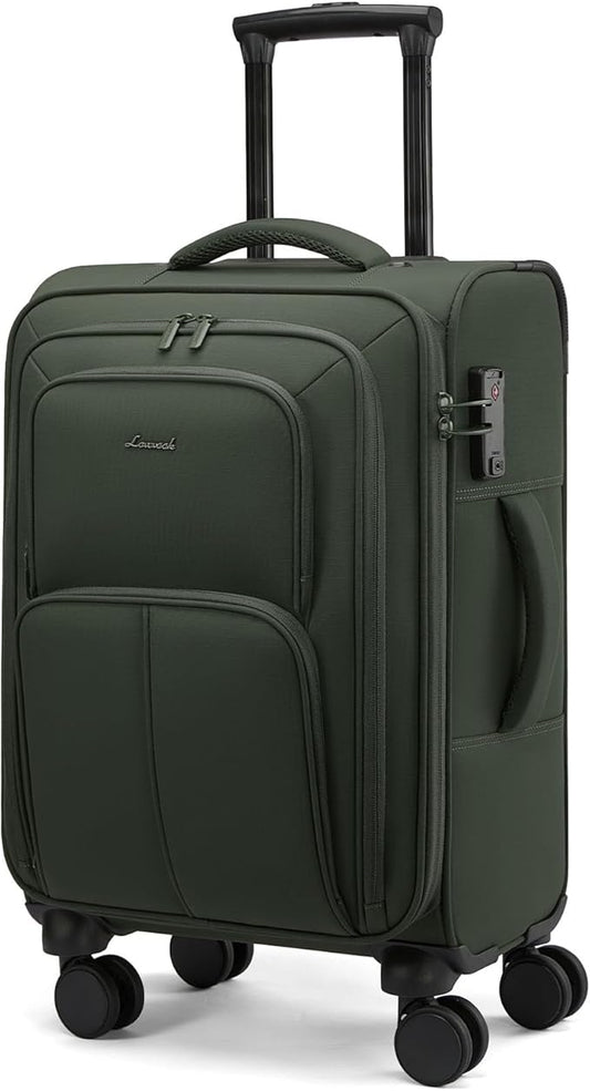 LOVEVOOK Carry On Luggage 22x14x9 Airline Approved, 22 Inch Softside Suitcases with Spinner Wheels, Lightweight Carry-on Suitcase with TSA Lock for Women Men, Large Luggage for Travel Business Trip