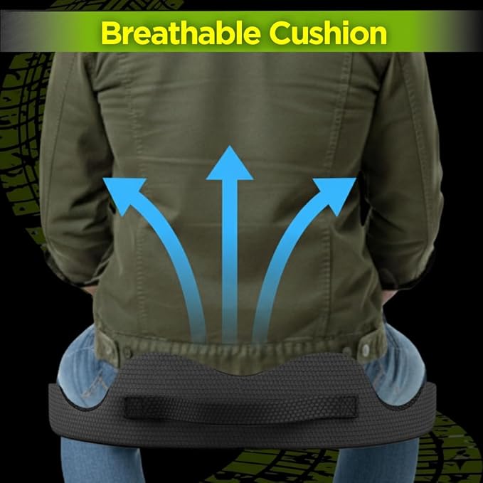 XL Truck Seat Cushion for Truck Driver Seat Cushion - Upgraded Back Support, CertiPUR-US® Certified - Thick Memory Foam, Pain Relief for Hours of Driving, Trucker Approved Big Rig - Black