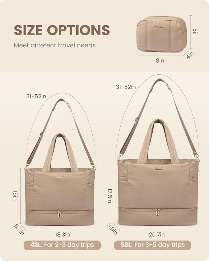 LOVEVOOK Travel Duffle Bag, Puffer Weekender Bags for Women with Shoe Compartment, Carry On Overnight Hospital Bag, Gym Tote