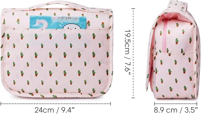 Narwey Small Hanging Travel Toiletry Bag for Women, Travel Bag for Toiletries, Makeup Bag Organizer Make Up Bags Cosmetic Bags for Girls