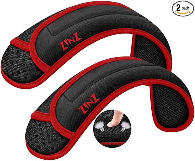 ZINZ 2-Pack Universal Shoulder Pad with Ultra thick Cushion for Bag Luggage Bag Crossbody, Plus Long & Anti-Slip & Breathable,Black-Wine edge-2Pack
