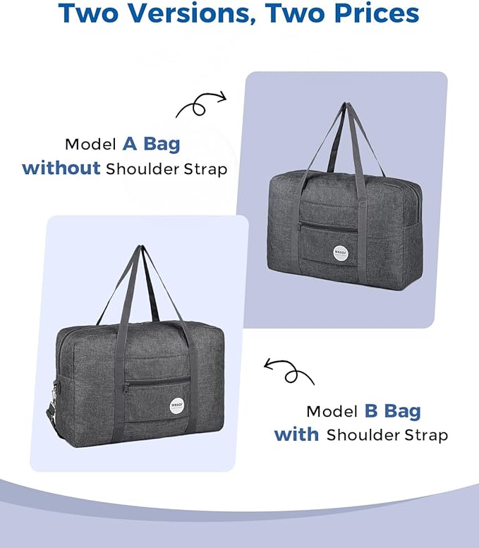WANDF For Spirit Airlines Personal Item Bag 18x14x8 Travel Duffel Bag Underseat Foldable Carry-on Luggage for Women