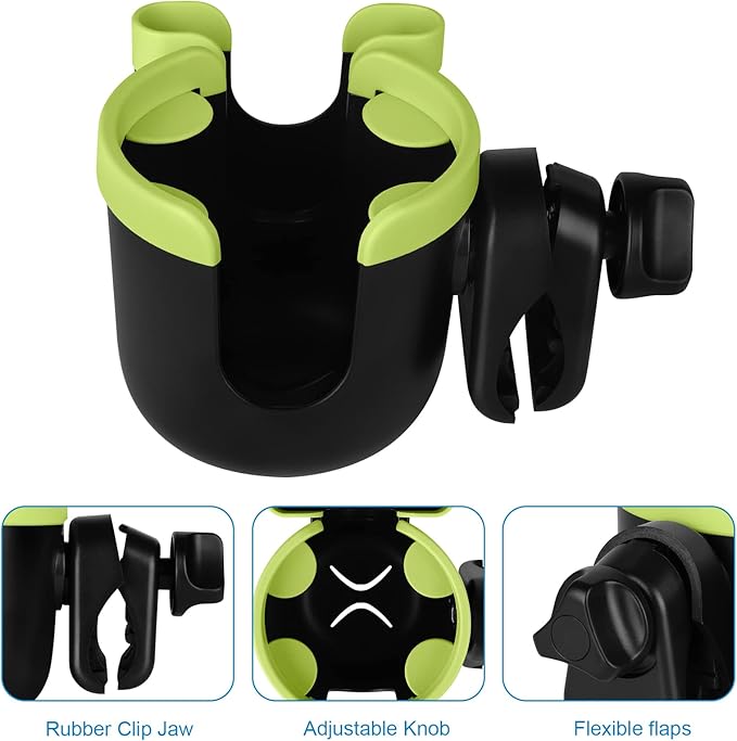 Accmor Stroller Cup Holder with Phone Holder, Bike Cup Holder, Universal Cup Holder for Uppababy Nuna Doona Strollers, 2-in-1 Cup Phone Holder for Stroller Bike Wheelchair Walker Accessory