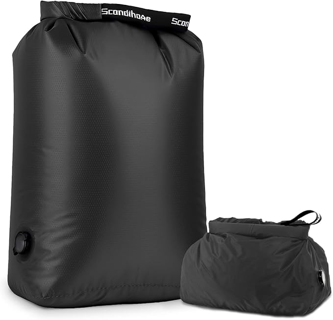 Travel Laundry Bag, Pump-free Vacuum Compression Dirty Clothes Bag, Large Reusable Waterproof & Washable Laundry Bag, Wet and Dry Bag, Ideal for Suitcases, Cruise Essentials (1 Pack) Black