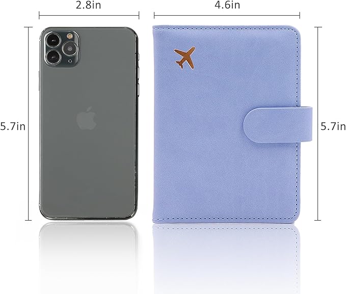 Melsbrinna Premium Leather Passport Holder Covers Case, Waterproof Rfid Blocking Travel Wallet Passport Holder with Pen Holder, Cute Passport Book for Women/Men