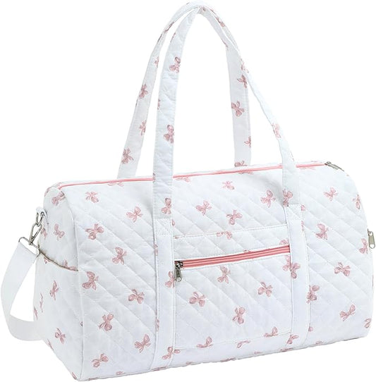 Duffle Bag, Gym Bag for Women, Quilted Duffle Bags, Travel Large Capacity Floral Weekender Bags