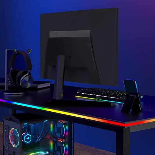 RGB Backlight LED Strip Light for PC & Mac, Sync with Screen Color or Music, Stick to the Edge of Your Desk, for Desk Gaming, USB Port, Software Control, 3.94ft / 1.2m