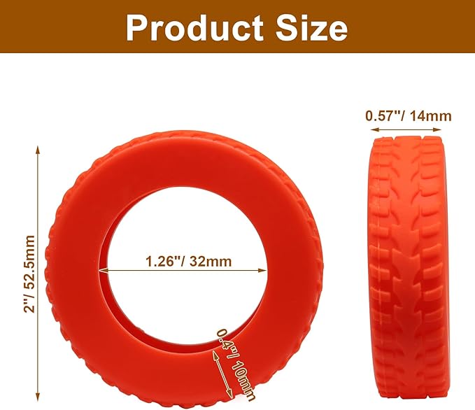 Hordion 8PCS Luggage Wheel Covers, Silicone Wheel Protector Covers Anti Scratch Noise Reduction Carry On/Travel Suitcase Wheel Protector for Luggage Suitcases Office Chair Caster Wheels, Red