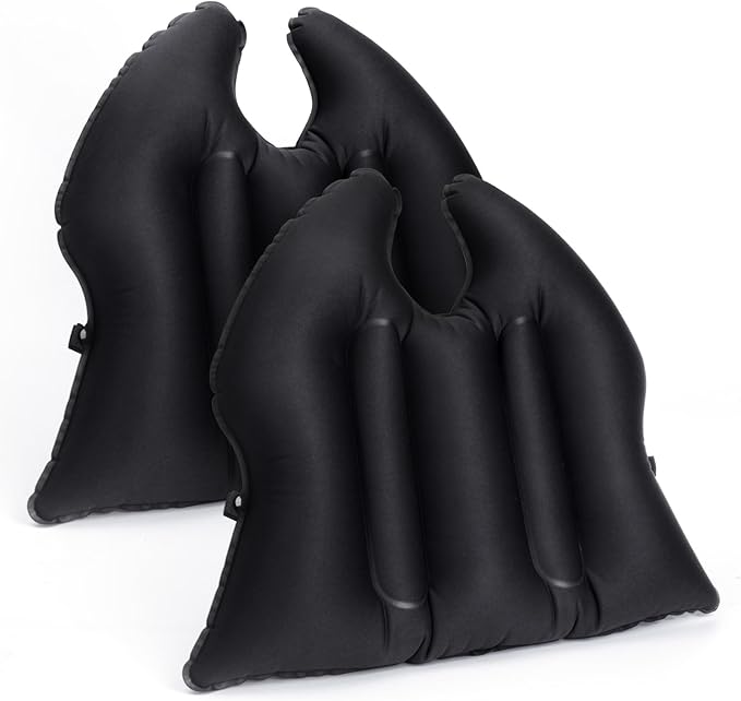 2 Pack Inflatable Seat Cushion, Lightweight, Waterproof, Suitable for Office/Home Chair Pad and Lumbar Pillow Support,Portable Air Seat Cushion for Travel,Car,Outdoor Stadium and Camping,Black