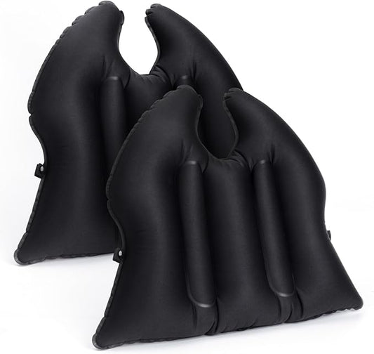 2 Pack Inflatable Seat Cushion, Lightweight, Waterproof, Suitable for Office/Home Chair Pad and Lumbar Pillow Support,Portable Air Seat Cushion for Travel,Car,Outdoor Stadium and Camping,Black