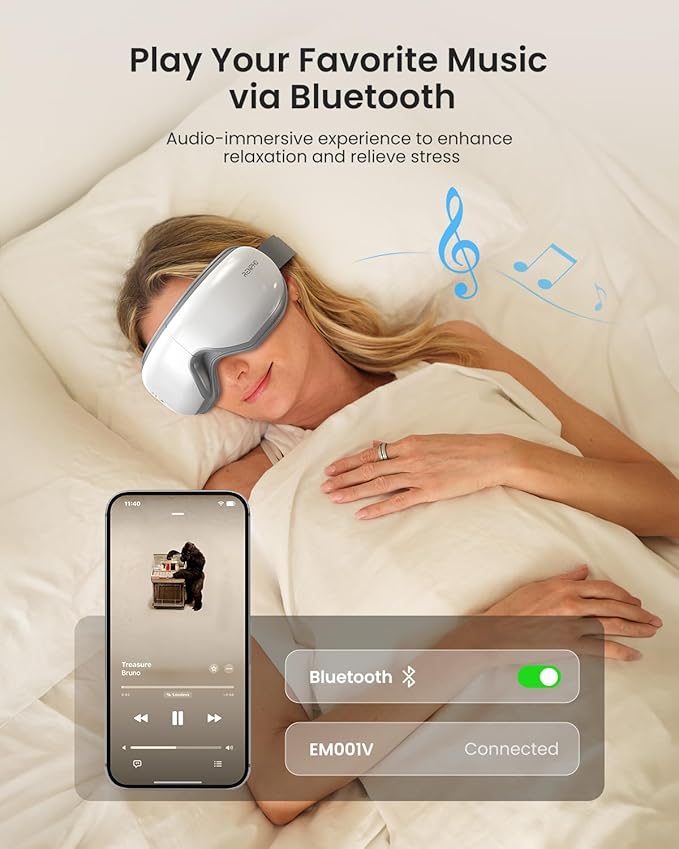 RENPHO Eyeris 1V Eye Massager with Heat, FSA Eligible HSA, Christmas Gifts for Women Men, Eye Mask for Migraines Voice Control, Eye Care, Eye Massager for Migraines Reduce Strain