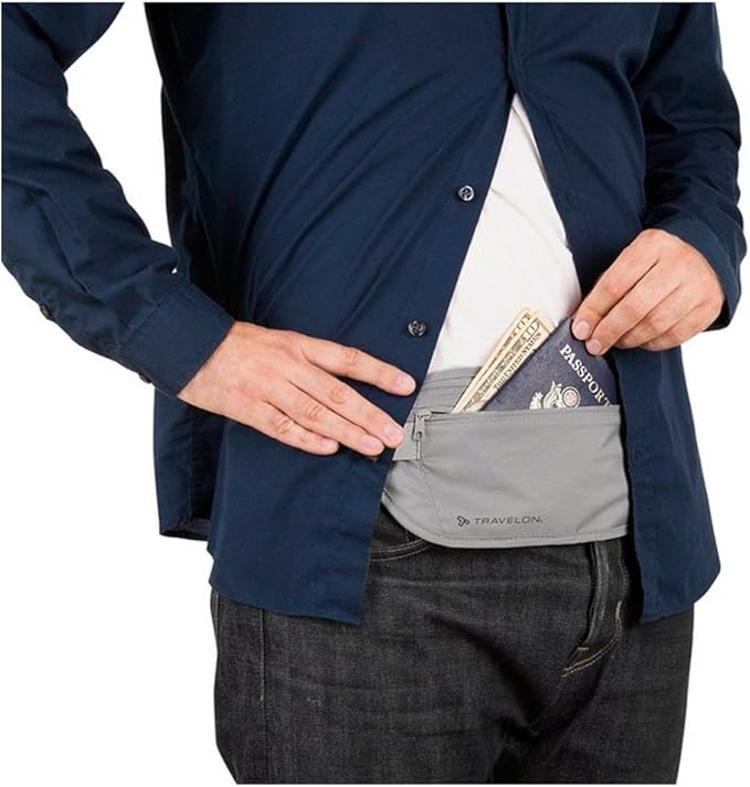 Travelon Rfid Blocking Undergarment Waist Pouch Travel Wallet