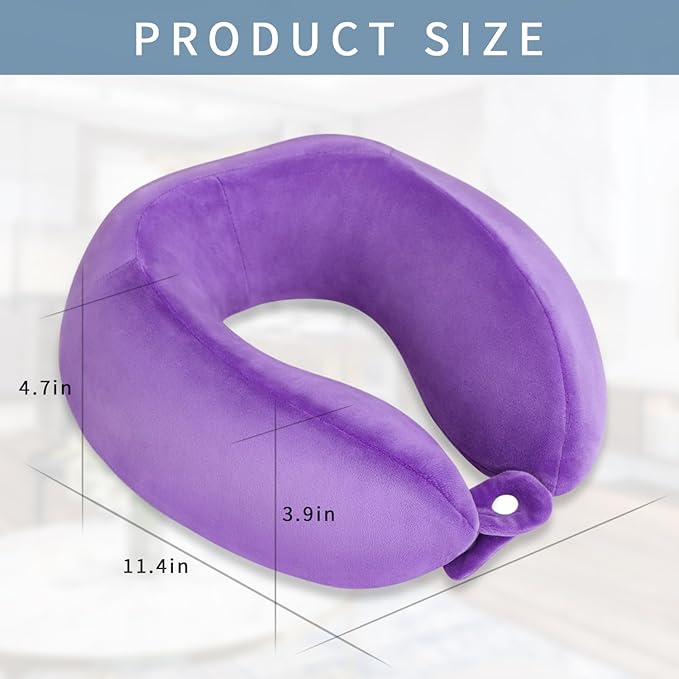 Travel Pillows for Airplanes U-Shaped Memory Foam Neck Pillow Support Headrest and Neck Removable Breathable Neck Pillow for Car Office Home Camping Use