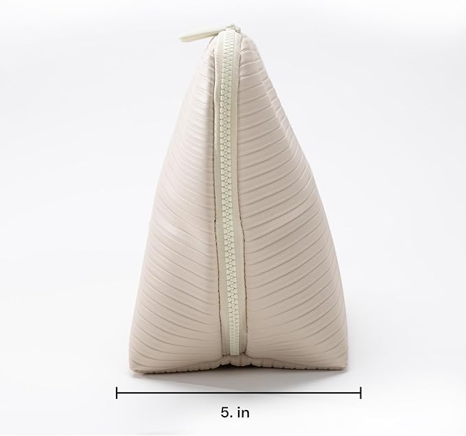 THE VERTI-Vertical Waterproof Makeup & Toiletry Bag | 23-Pocket Organizer with Upright, Fold-Down Design for Skincare, Toiletries & Essentials (Shell)
