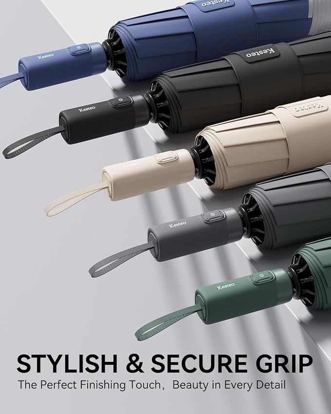 Windproof Travel Umbrella for Rain, Withstand 85MPH Winds, 54 Inch Automatic Reverse Fold Umbrellas Easy Auto Open Close, Portable Compact Umbrella Includes Cover Bag, Perfect for Travel, Car, Commute, Women Men, Backpack