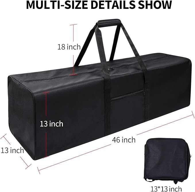 Urbanstand 46 Inch Extra Large Duffle Bag for Travel, Sports Gear Storage Bag with 2-way Lockable Zippers, Water Resistant Long Canvas Duffel Bag for Tent Camping tripod