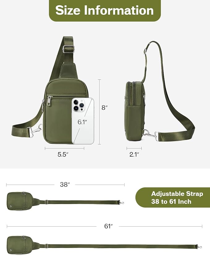 CHOLISS Small Sling Bag for Women and Men, Crossbody Bags Trendy Fanny Packs Chest Bag with Extended Strap