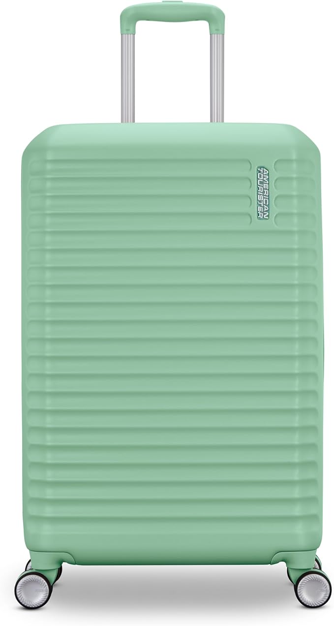 American Tourister Stratum 3.0 Medium 24-Inch Spinner, Airline Approved, Durable Hardside Luggage, Expands 1.5", RightHeight™ Adjustable Handle, Surrel Green
