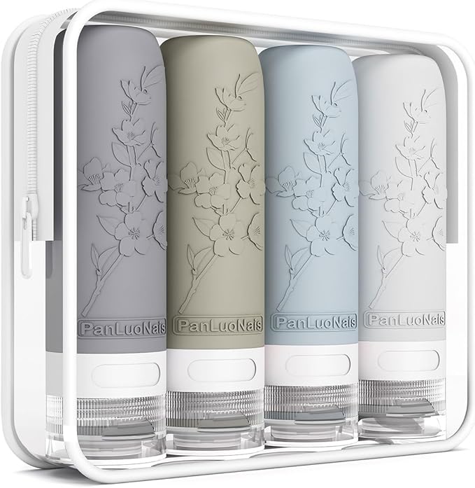 Silicone Travel Bottles for Toiletries, TSA Approved Leak-Proof Toiletry Containers for Airplane & Vacation