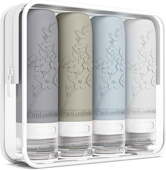 Silicone Travel Bottles for Toiletries, TSA Approved Leak-Proof Toiletry Containers for Airplane & Vacation