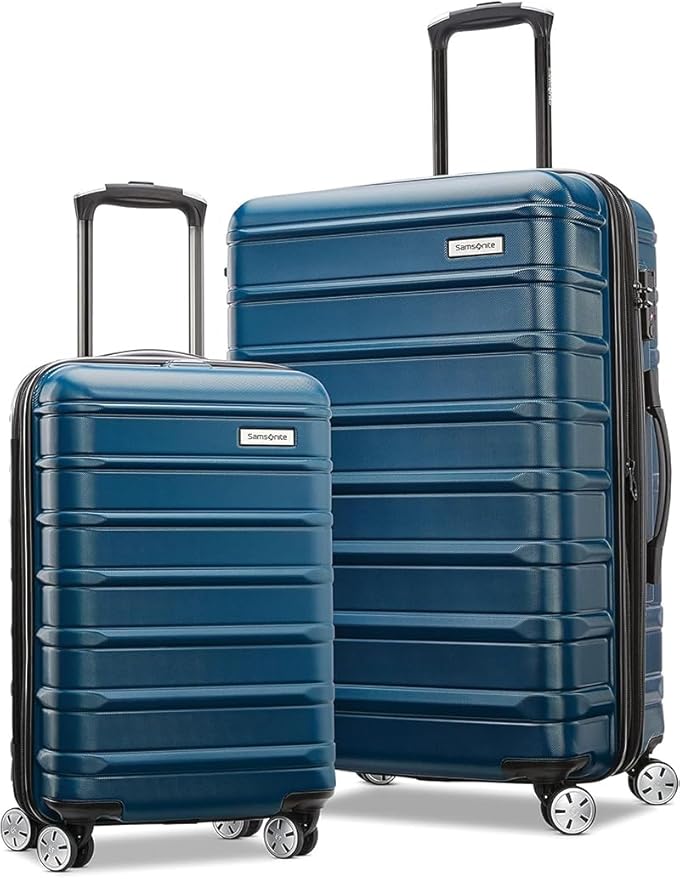 Samsonite Omni 2 Hardside 3 Piece Set - Includes Global Carry-On, Medium, & Large Checked Suitcases - 360° Dual Spinner Wheels - Integrated TSA Lock & Expansion - Amazon Exclusive - Lagoon Blue