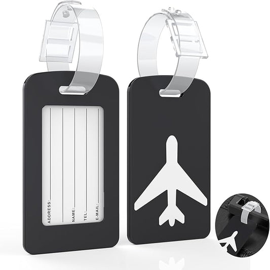 2 Pack Silicone Luggage Tag with Name ID Card Perfect to Quickly Spot Luggage Suitcase, TSA Approved, Luggage Identifiers for Suitcases and Bags, Privacy Protection Travel Suitcase Tags