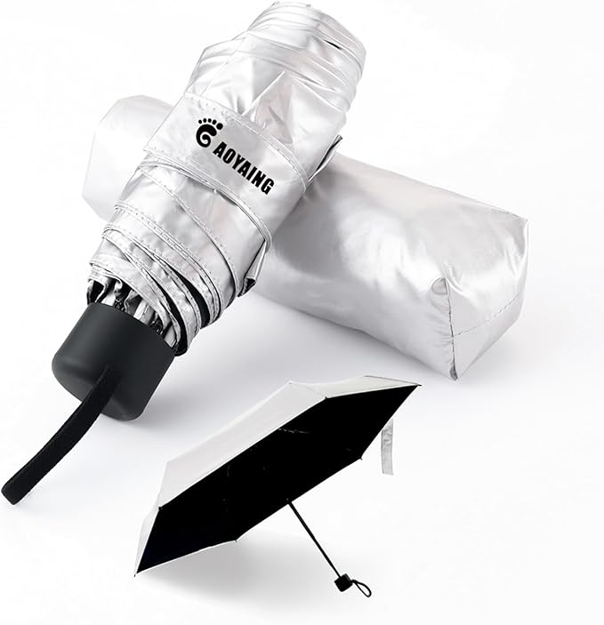 GAOYAING Small Mini Umbrella with Case Light Compact Design Perfect for Travel Lightweight Portable Parasol Outdoor Sun&Rain Umbrellas 34 Inches