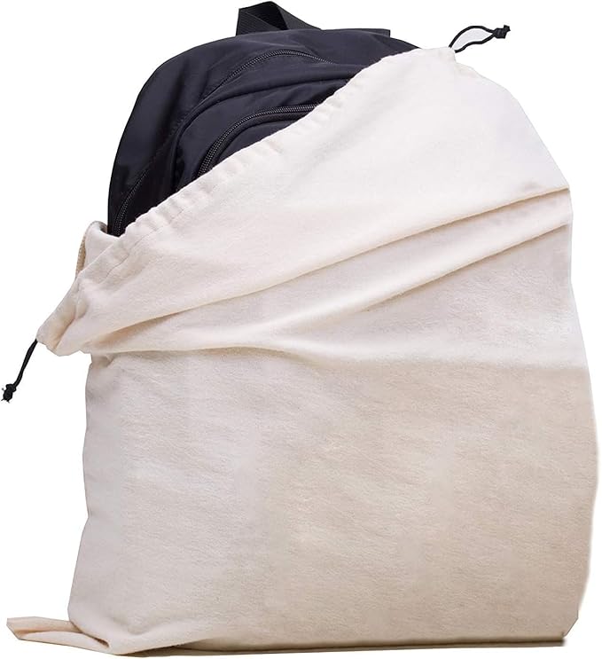 MISSLO Set of 3 Cotton Breathable Dust-proof Drawstring Storage Pouch Multi-functional Bag. Pack 3 S