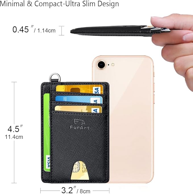 FurArt Slim Minimalist Wallet, Front Pocket Wallets, RFID Blocking, Credit Card Holder for Men