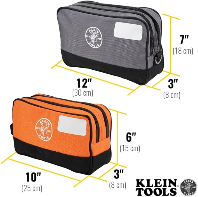 Klein Tools Tool Pouch, Dual Compartments, Heavy-Duty Tool Bag Organizer, Multipurpose Bag