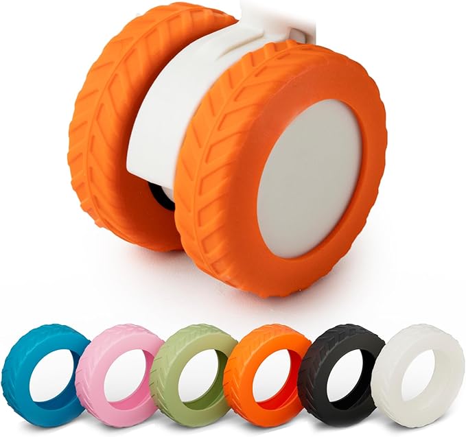 Luggage suitcase wheel covers Luggage Wheel Protector Covers for 2.1-2.4 inchs 8 Spinner Wheel Suitcases (8, Orange)