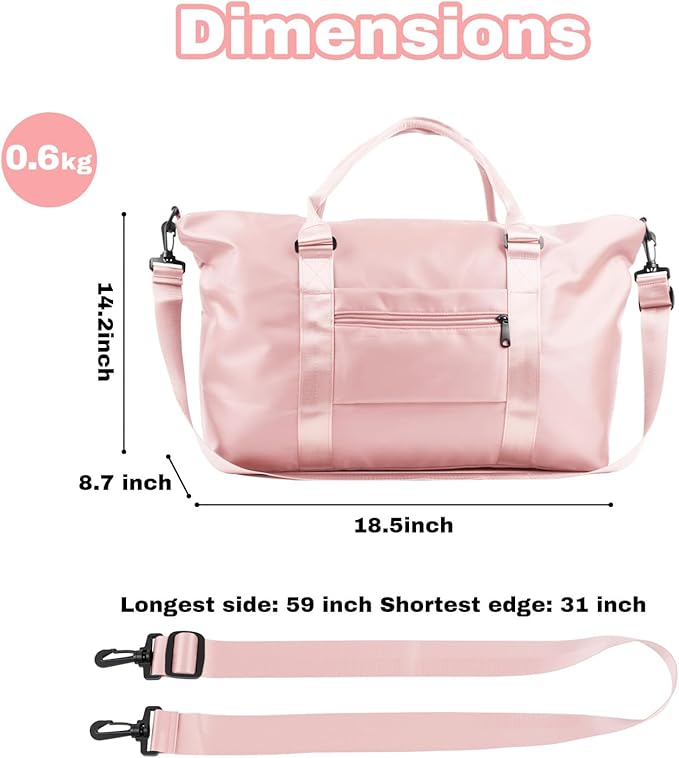 Weekender Duffel Bags for Women， Travel Totes Bag for Airplane Essentials, Overnight Bags for Women with Trolley Sleeve, Large Carry On Hospital Bag for Labor and Delivery, Sport, Gym
