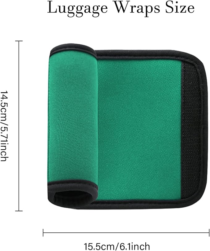 2 Pack Luggage Handle Wraps for Luggage Suitcase Travel Bags (Green)