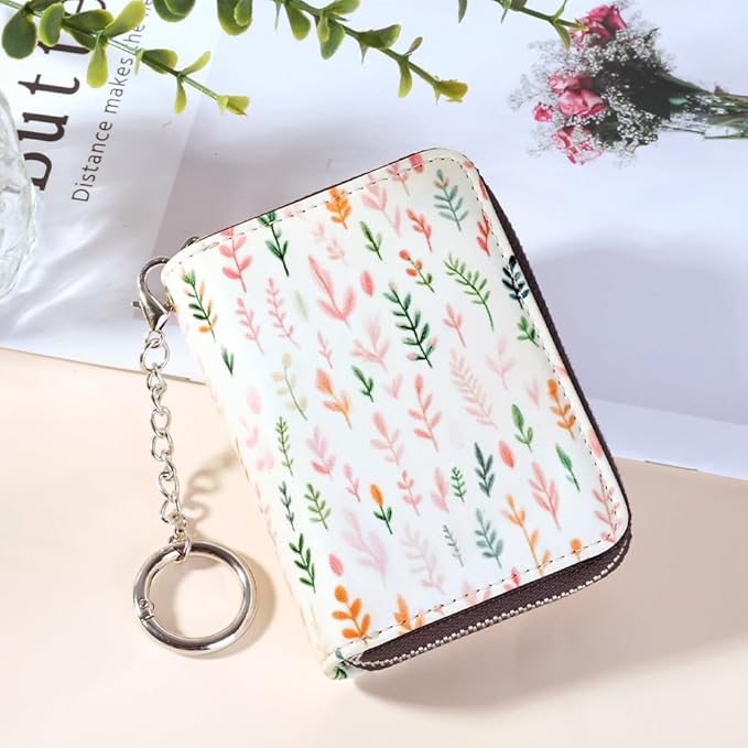 FurArt Zipper Wallet Women, RFID Blocking Credit Card Wallet, Business Card Holder, Compact Size KeyChain Wallet
