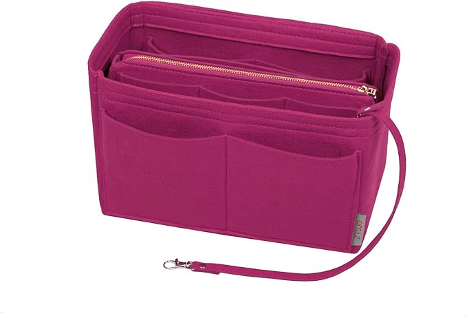 ZTUJO Purse Organizer Insert, Felt Bag Organizer with Metal Zipper, Handbag & Tote Shaper, For Speedy Neverfull Tote, 7 Sizes