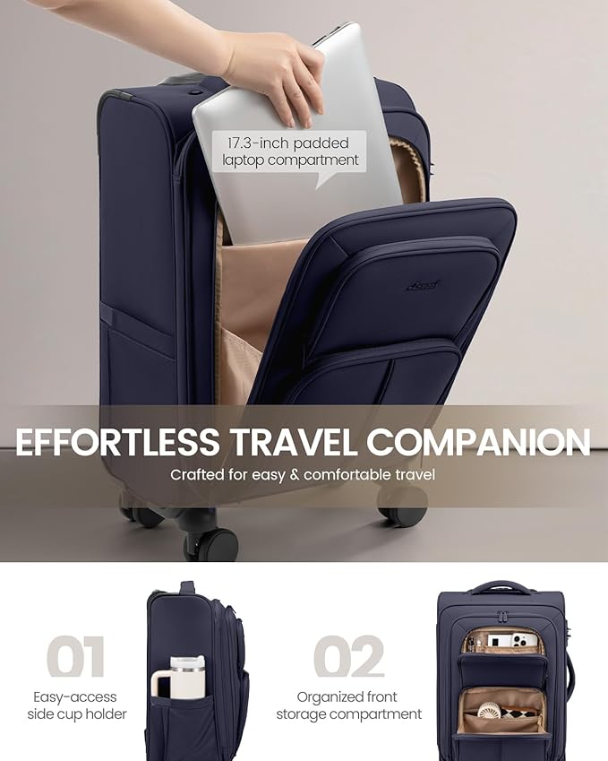LOVEVOOK Medium Checked Luggage, 24 Inch Softside Suitcases with Spinner Wheels, Lightweight Suitcase with TSA Lock for Women Men, Large Luggage for Travel Business Trip