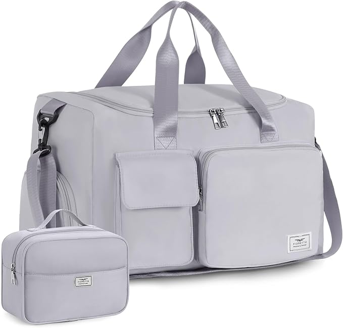 FIORETTO Women's Gym Duffle Bag with Shoes Compartment, 30L Capacity, Ideal for Travel, Gym, Sports, Duffel, Weekender