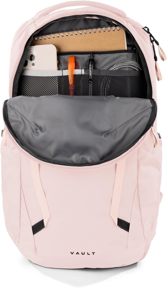 The North Face Women's Vault Everyday Laptop Backpack - Commuter Travel Bag, Water-Repellent, Spacious Main Compartment, Pink Salt, One Size