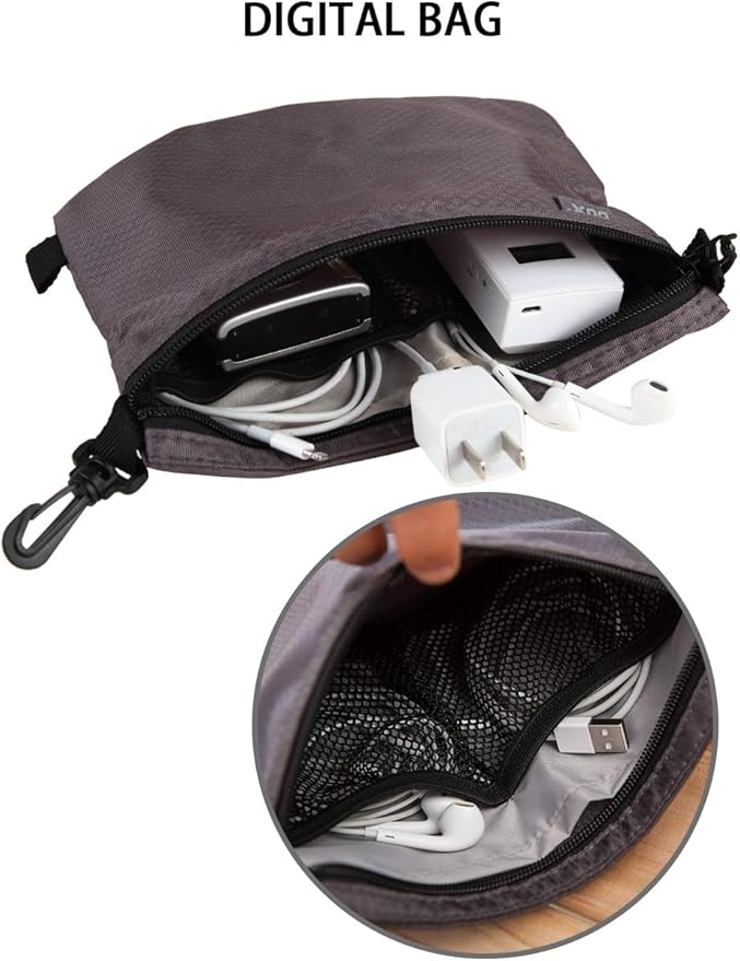 GOX Small Toiletry Bag for Men Bulk Cosmetic Bag Dopp Kit Carry On Zipper Pouch Organization Nylon Packing Sack Wate Repellent(Grey)