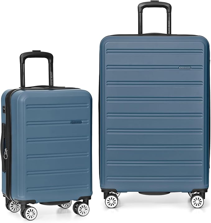 Travel Select Snowcreek Hardside Expandable Spinner Luggage Set w/USB Port, Navy, 2-Piece