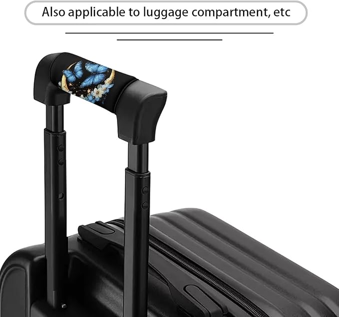 BIGCARJOB Moon Butterfly Luggage Handle Wrap for Suitcase,2 Pcs Personalized Door Handle Protector Covers Luggage Handle Wraps Protection Cover for Women