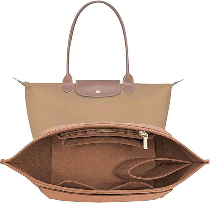 LOUKAYCCI Purse Organizer Insert for le pliage Le Pliage S Handbags Insert（EarthColo, Small）