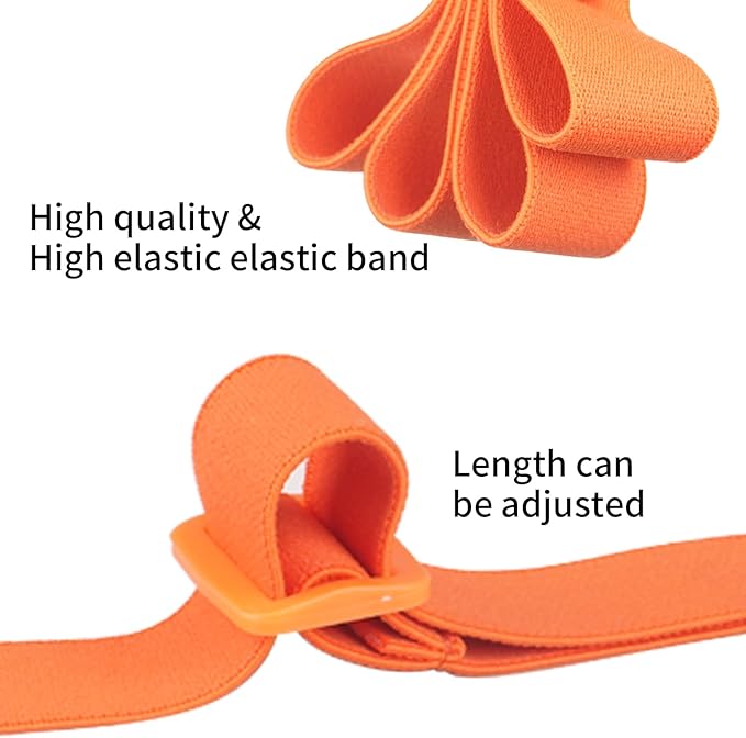 Luggage Straps Bag Bungees add a Bag, Luggage Bungee for suitcases Elastic Strap Belt- 2 Pack (Orange-2)