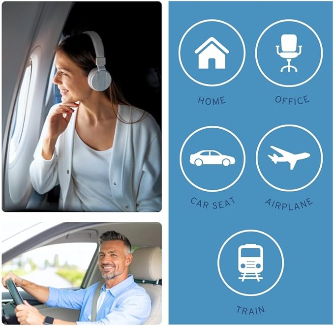 Lumbar Pillow - Inflatable Lumbar Pillow for Airplane Travel - Ideal Back Cushion or Lumbar Support Pillow to Keep You Comfortable While Sitting