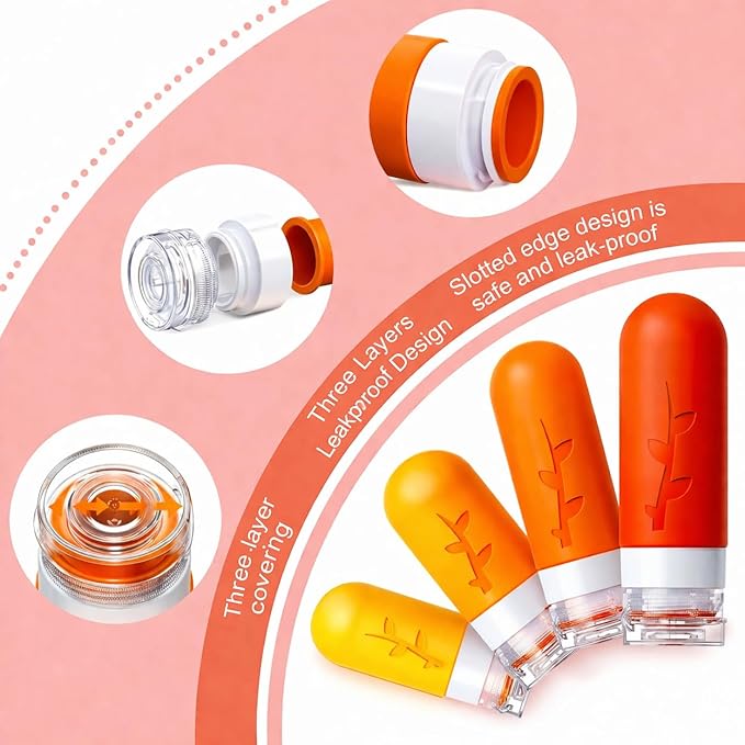 Travel Containers for Toiletries, 18pack TSA Approved Size Containers for Toiletries,travel bottles for Toiletries,travel Jars or Personal Essentials