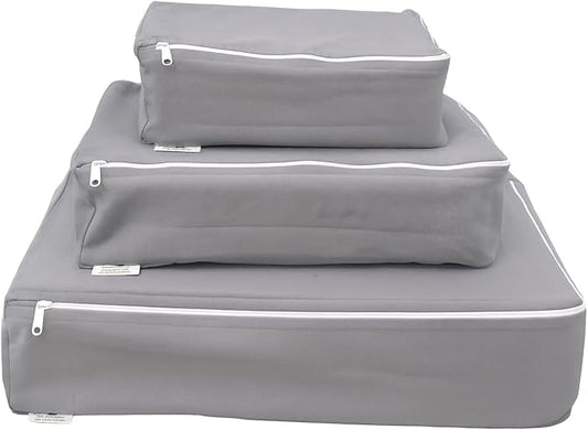 Packing Cubes Bag Pure Canvas Travel Organizers with Durable YKK Zippers for Clothes, Shoes & Luggage Storage (Set of 3 (1 Small, 1 Medium, 1 Large), Gray)